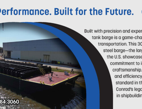 CONRAD-25-Waterways-Journal-1-3-page-ad-featuring-Tank-Barge-LaPorte